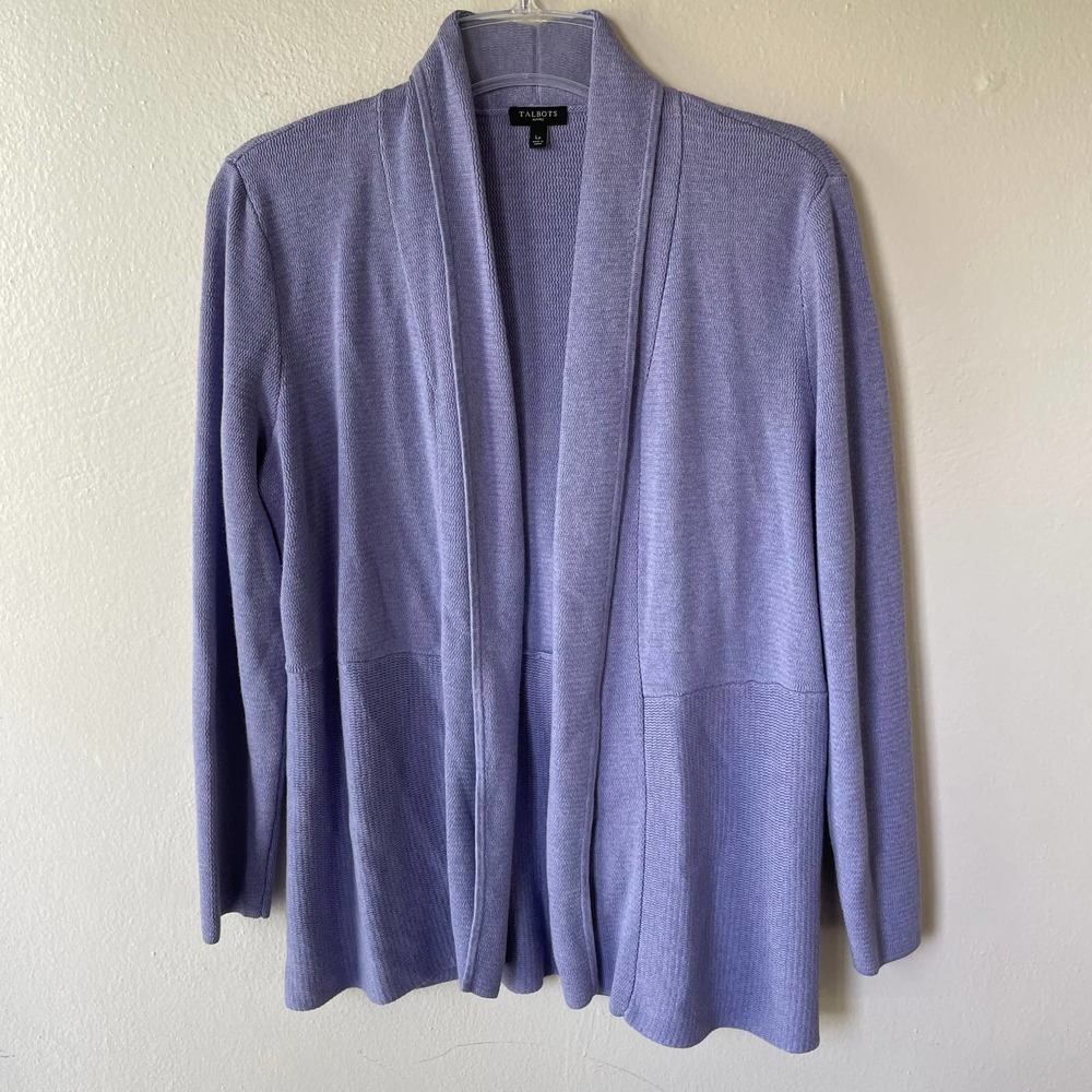 Talbots Lilac L Petite Open Cardigan - Picture 9 of 9